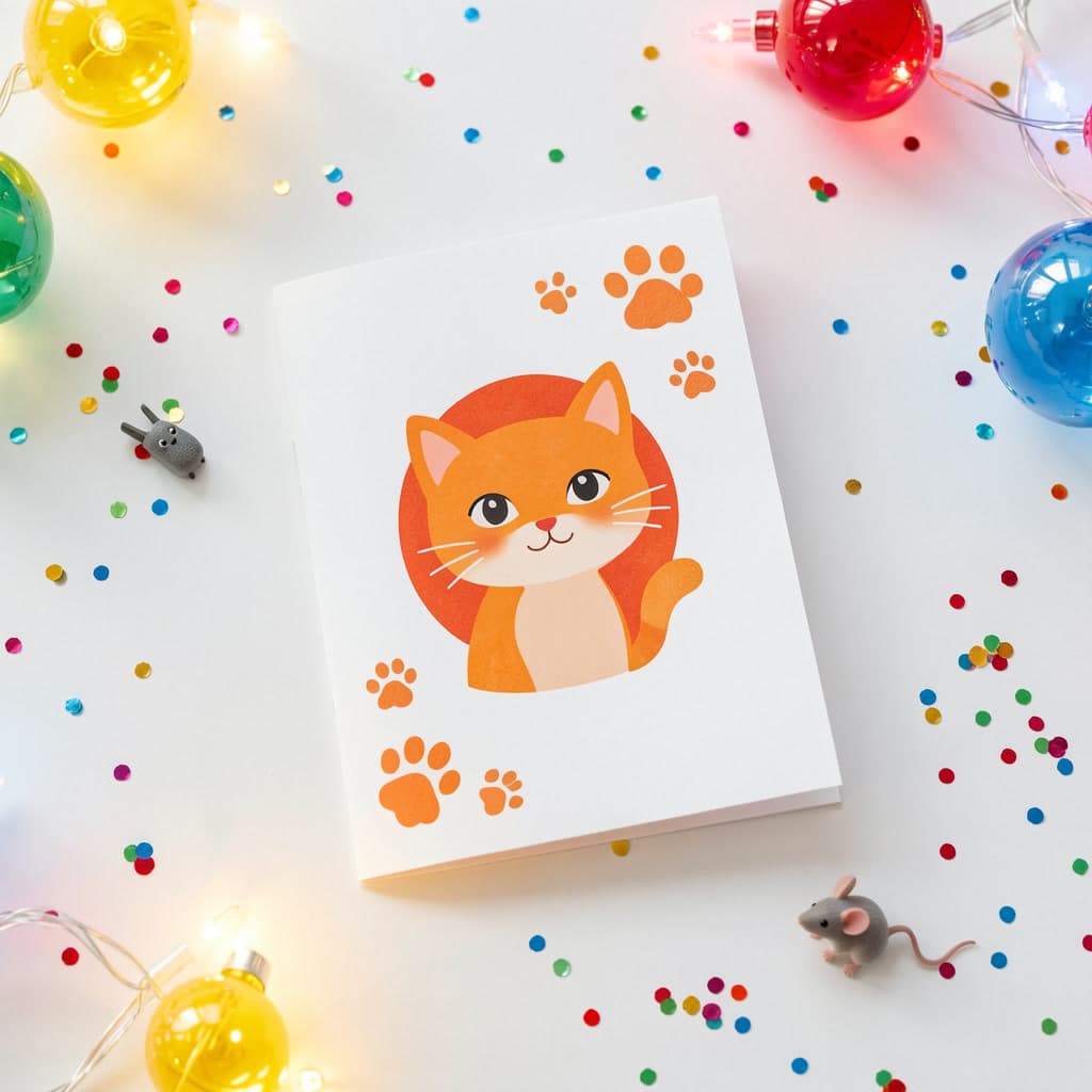 Custom Cat Gotcha Day Card, Folded