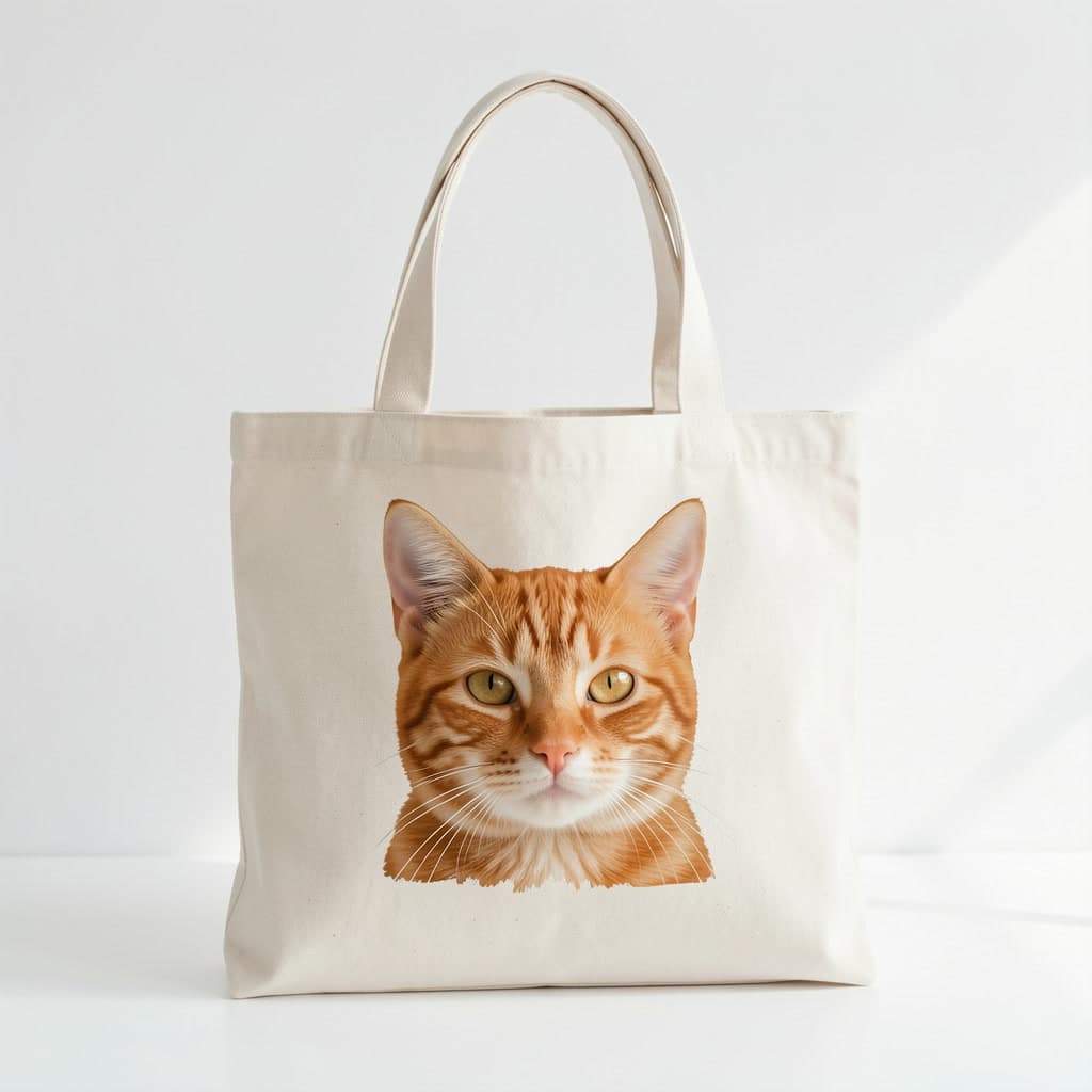 Cat Portrait Canvas Tote Bag