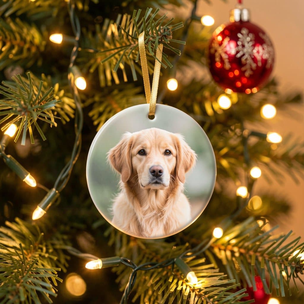 Custom Pet Christmas Ornament, Ceramic